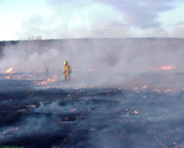 firefighter in smoky conditions